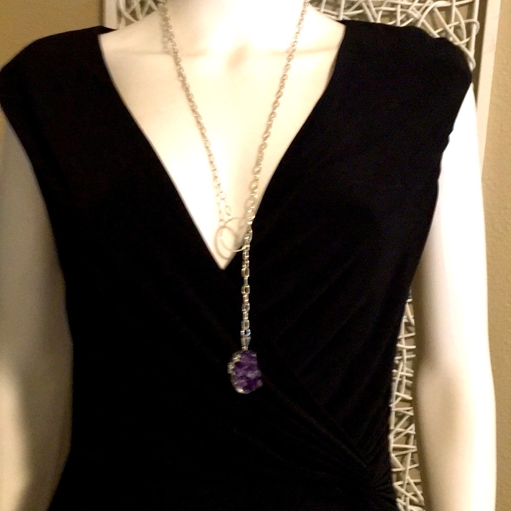 “The Amberley “ Amethyst Druzy Pendant Necklace
